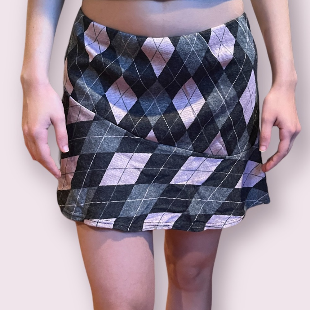 tracy evans argyle mini skirt
